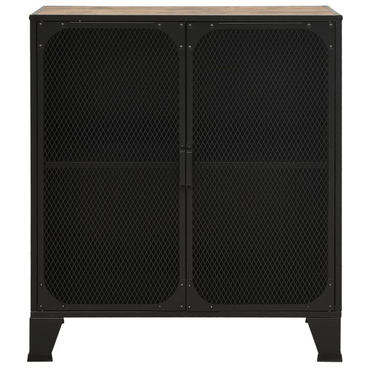 vidaXL Storage Cabinet Rustic Brown 28.3"x14.2"x32.3" Metal and MDF