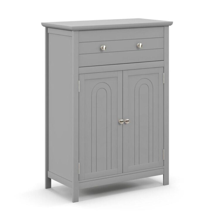 Hivvago Wooden Bathroom Floor Cabinet with Drawer and Adjustable Shelf