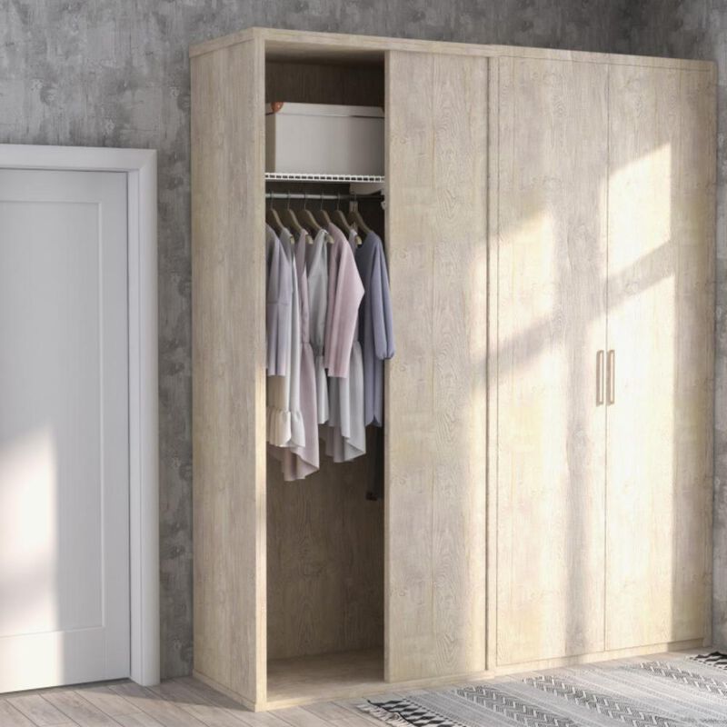 Hivvago Adjustable Closet Organizer Kit with Shelves and Hanging Rods for 4 to 6 Feet