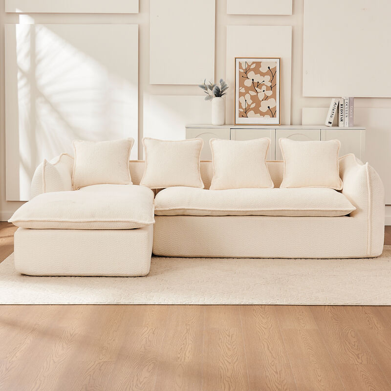 Merax 3-Seater Comfy L-Shape Sofa Couch with Chaise