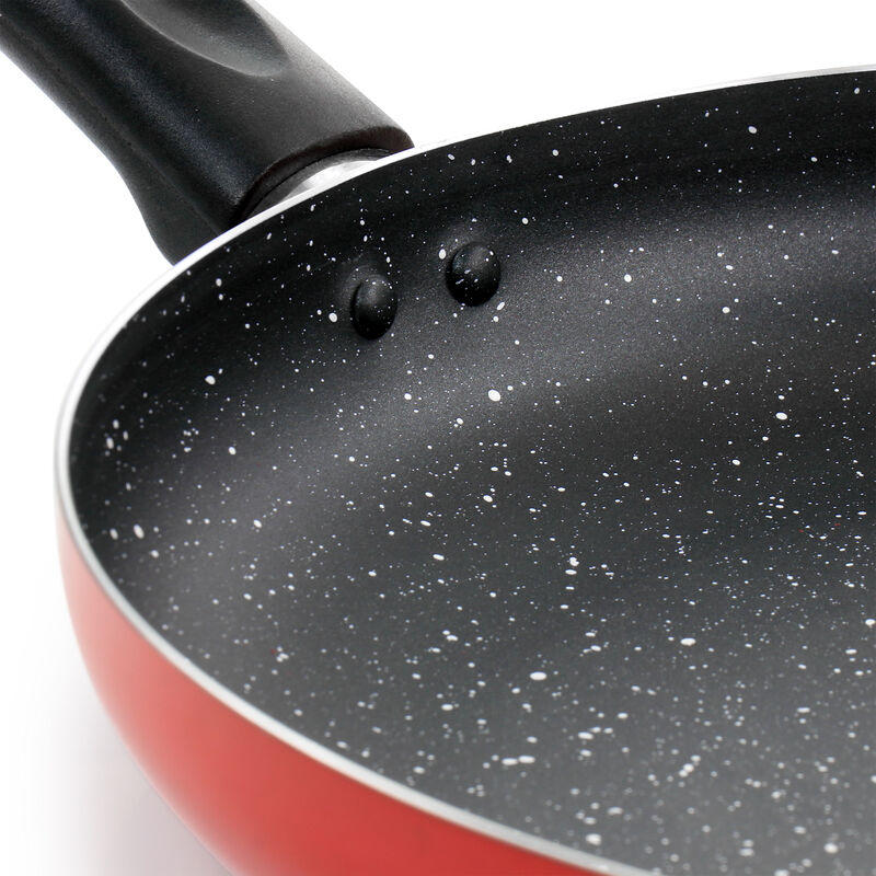 Oster Luneta 11.5 Inch Aluminum Nonstick Frying Pan in Red