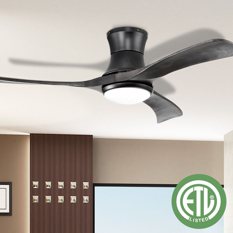 Flush Mount Ceiling Fan with LED Light