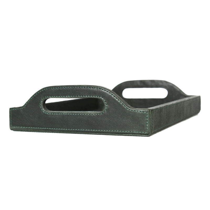 Ombra Leather Serving Tray -  Green
