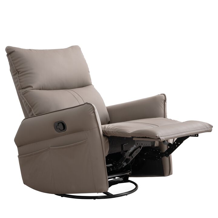 Mondawe 360 ° Swivel Nursery Rocking Swivel Recliner Chair, Glider Chair with Side Pocket