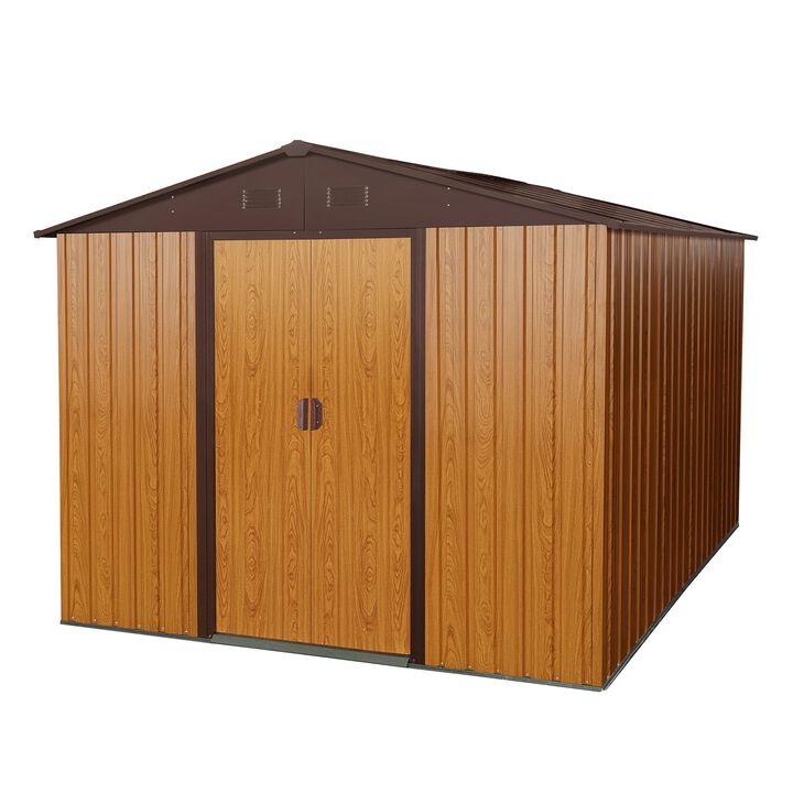 MONDAWE 8x10ft Outdoor Metal Storage Shed Patio Furniture