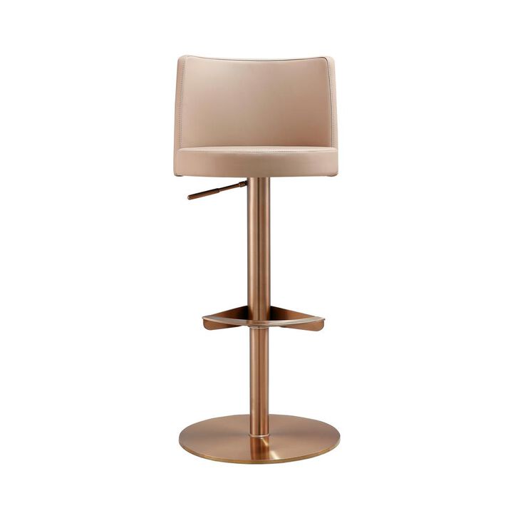 Belen Kox Cafe Au Lait and Rose Gold Adjustable Stool, Belen Kox
