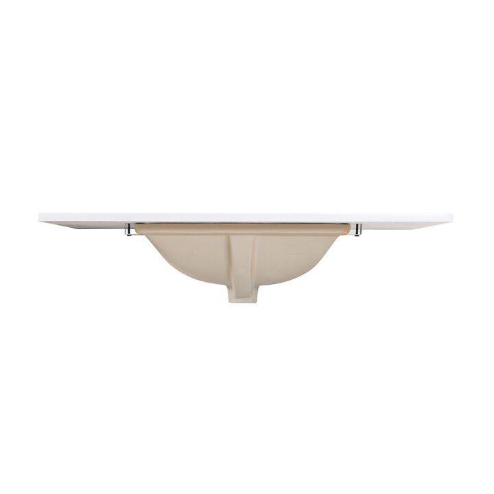 Altair 37 in. Composite Stone Vanity Top in Snow White with White sink