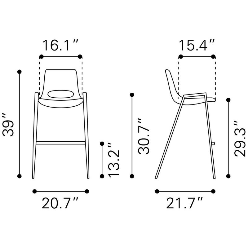 Belen Kox DesiWhite Bar Stool Set (Set of 2), Belen Kox
