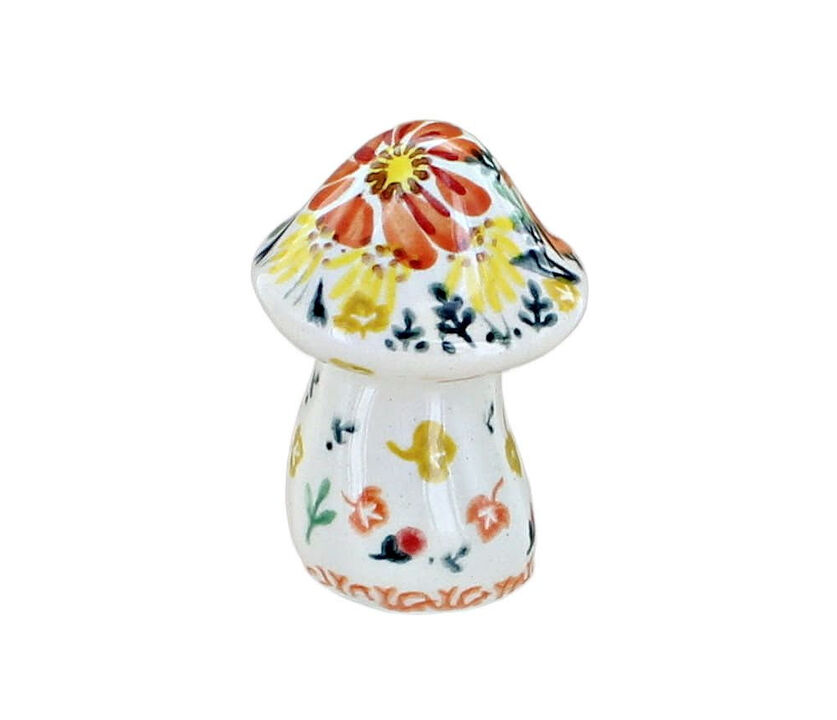 Blue Rose Polish Pottery Marigold Mini Mushroom