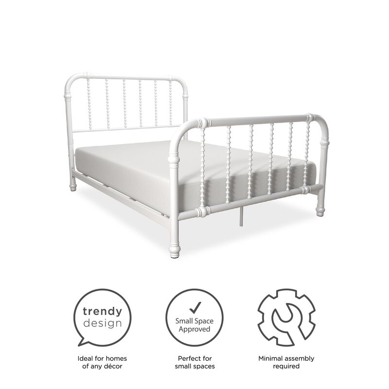 Atwater Living Krissy Full Metal Bed, White