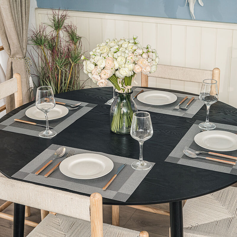 Round Scandinavian Wooden Dining Table Design