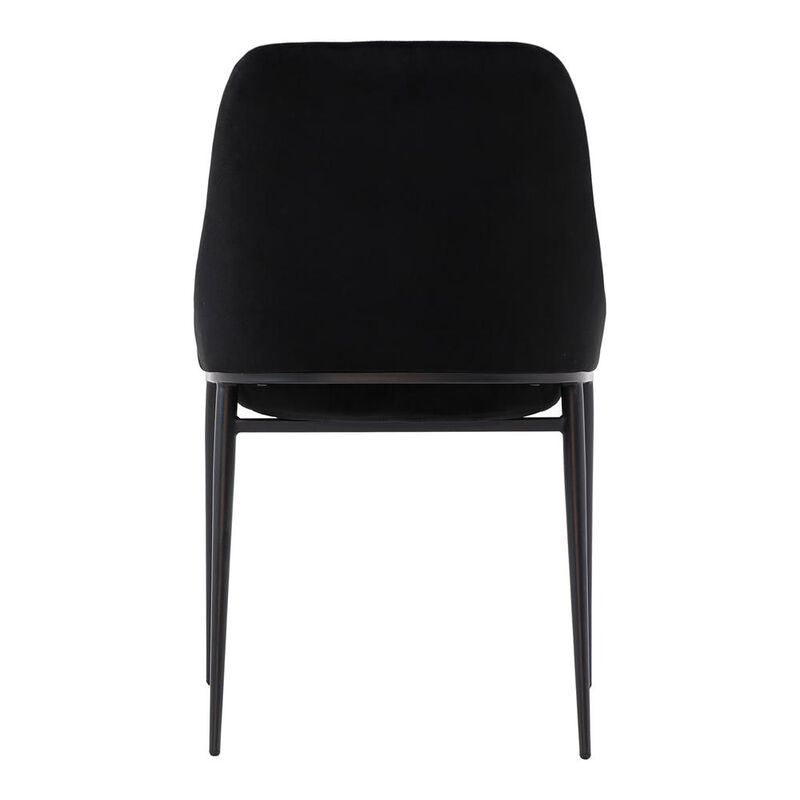 Moe's Home Collection SEDONA DINING CHAIR SHADOWED BLACK VELVET-SET OF TWO