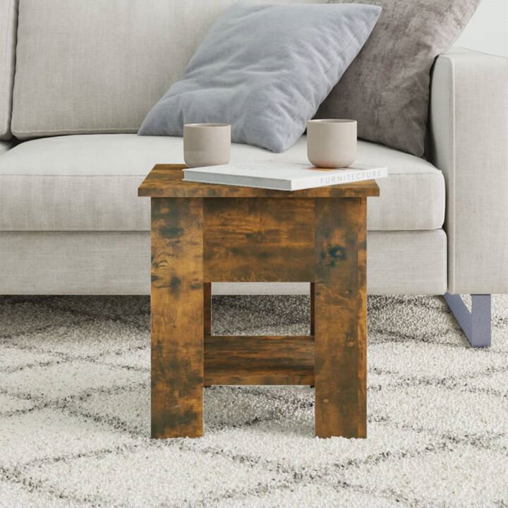 vidaXL Coffee Table Smoked Oak 15.7"x15.7"x16.5" Engineered Wood