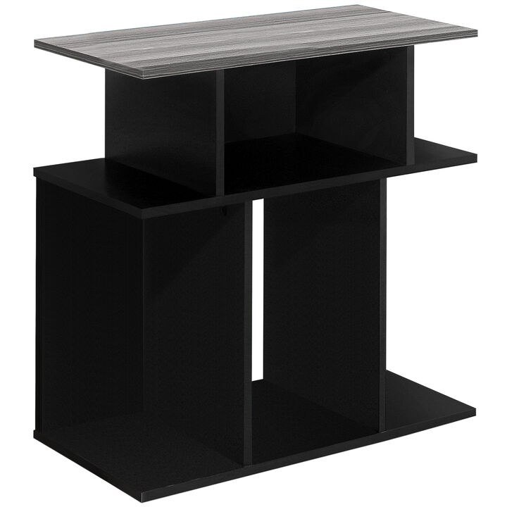 Monarch Specialties I 2477 Accent Table, Side, End, Nightstand, Lamp, Living Room, Bedroom, Laminate, Black, Grey, Contemporary, Modern
