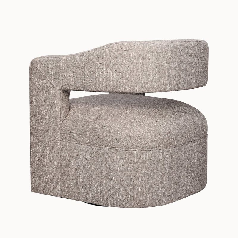 Jofran Lexy Modern Sculpted Curved Upholstered Swivel Accent Chair