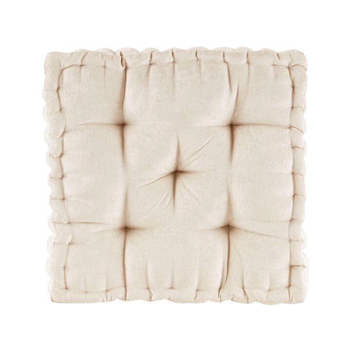 Gracie Mills Elara Textured Poly Chenille Square Floor Pillow Cushion