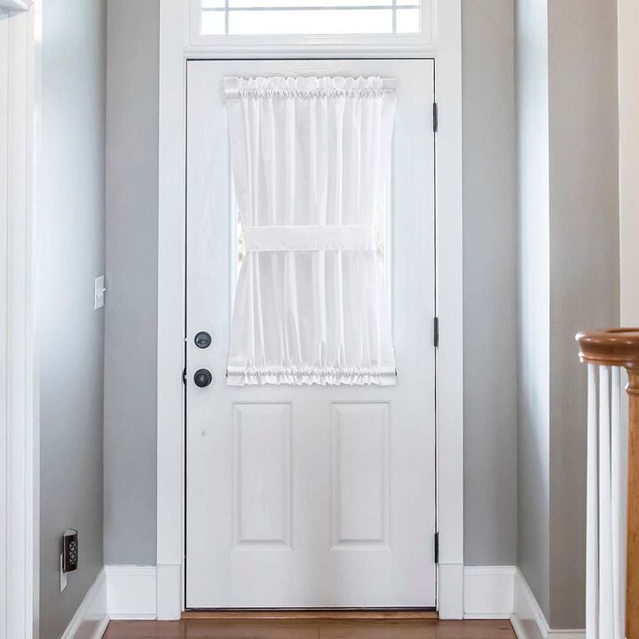 Ellis Stacey 1.5" Rod Pocket High Quality Fabric Solid Color Door Panel 41"x40" White