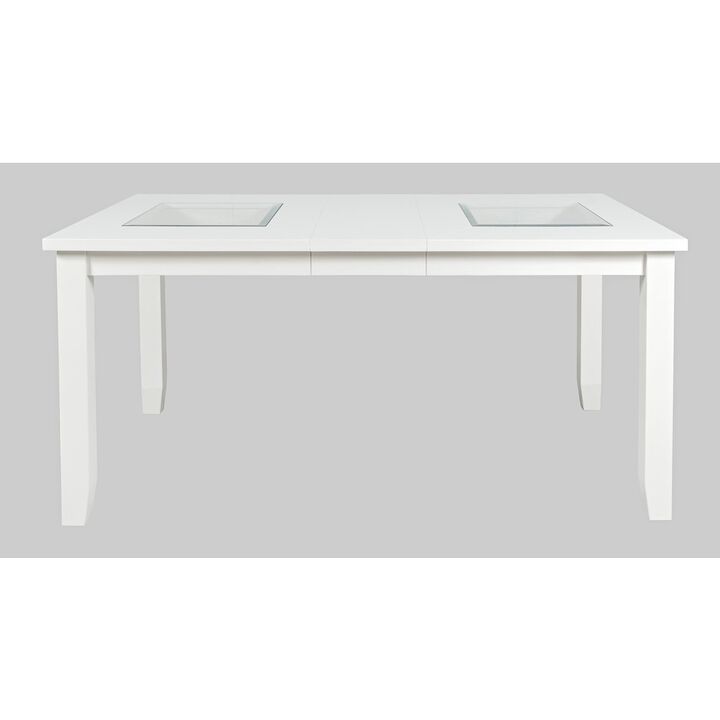 Jofran Urban Icon Contemporary 66 Extension Glass Inlay Dining Table