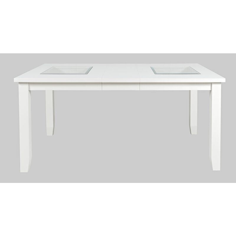 Jofran Urban Icon Contemporary 66 Extension Glass Inlay Dining Table