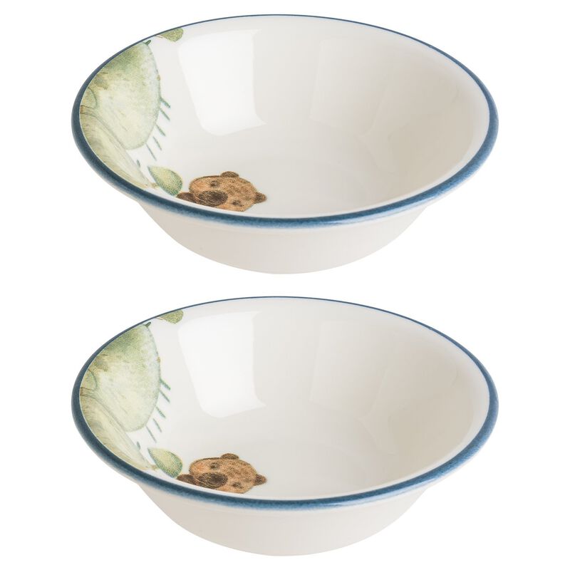 Minimeals dia.6.25" h:2" 13 oz. Round Decorated Porcelain Bowl (Set of 2)