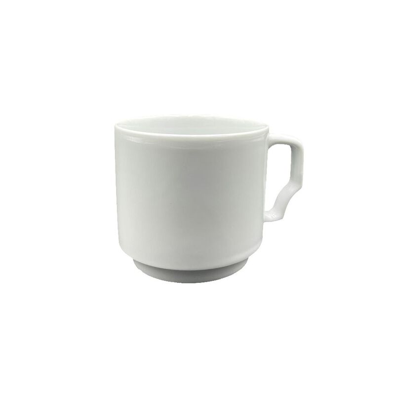 Porcelain Delta dia.3.25" h:3" 10 oz. Round White Porcelain Mug (Set of 4)