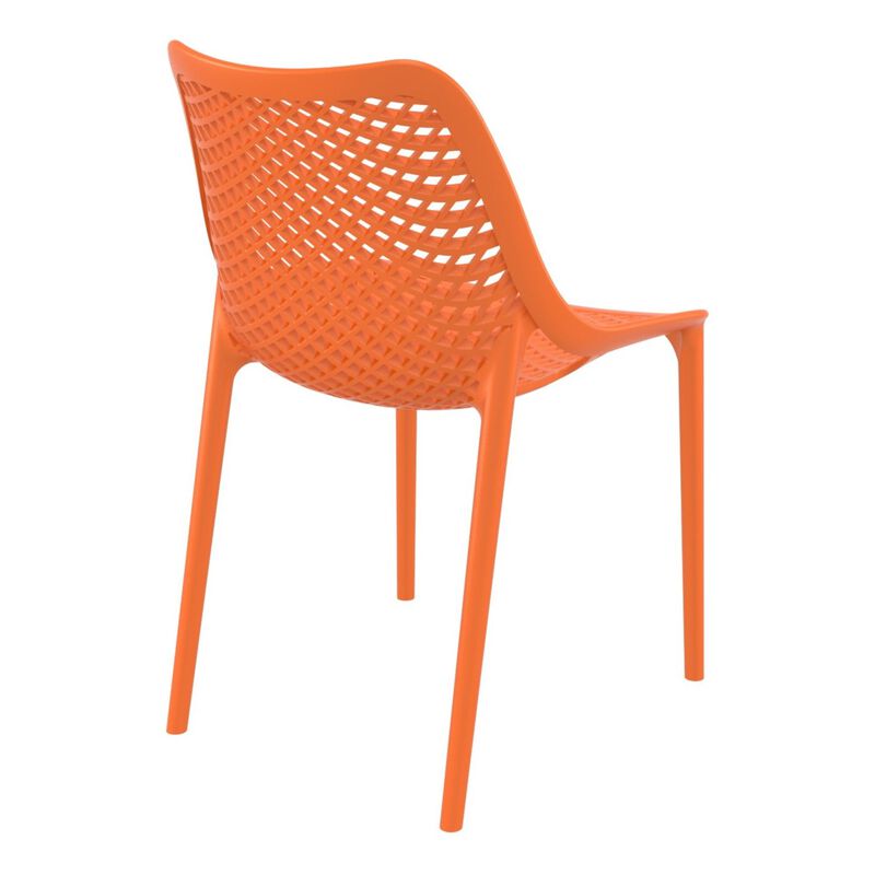 32.25" Black Stackable Outdoor Patio Dining Chair
