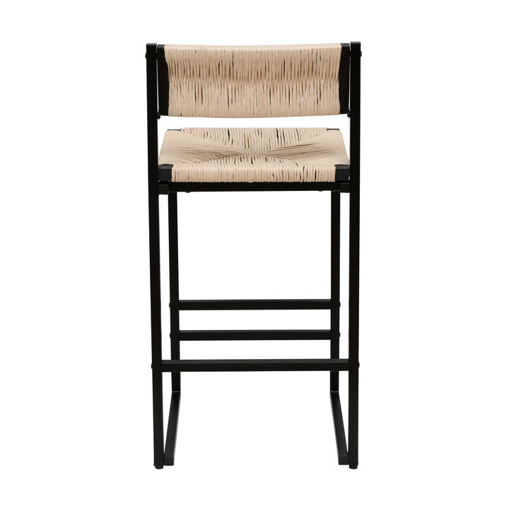 Creamy White Paper Rope Bar Stools Set of 2