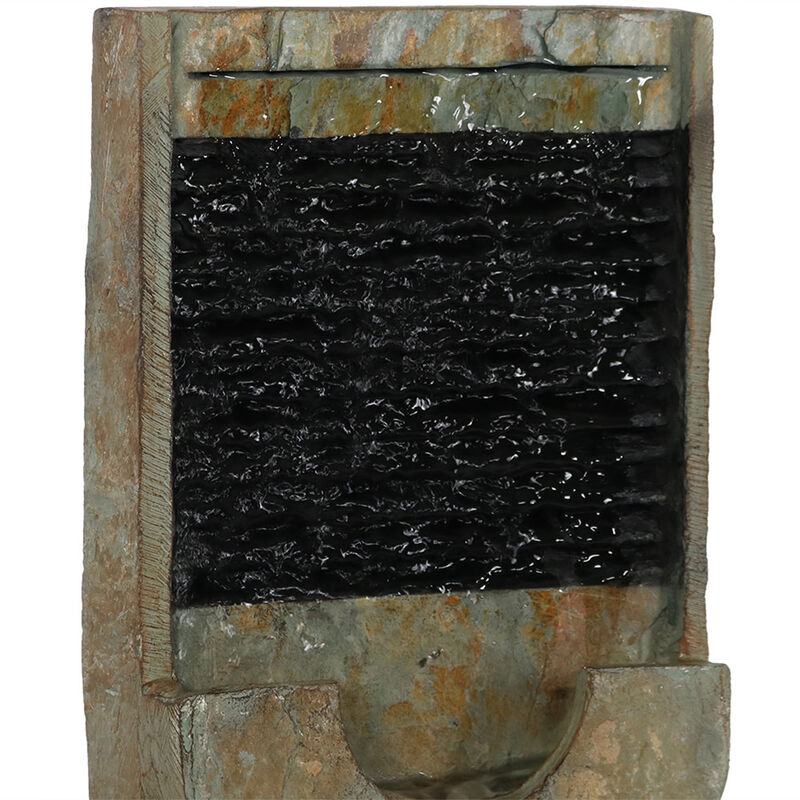 Sunnydaze Half Moon Slate Indoor Tabletop Water Fountain - 16 in