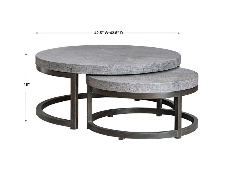 Aiyara Gray Nesting Tables, (Set of 2)