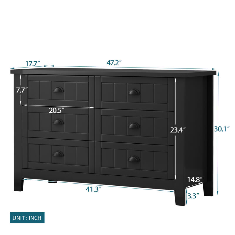 Retro Buffet Cabinet with Solid Wood Frame
