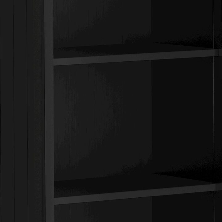 Simpli Home Acadian Solid Wood 5 Shelf Bookcase In Black