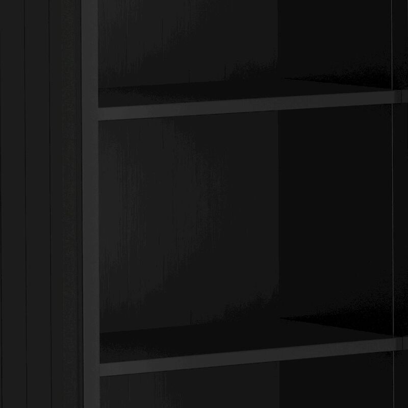 Simpli Home Acadian Solid Wood 5 Shelf Bookcase In Black
