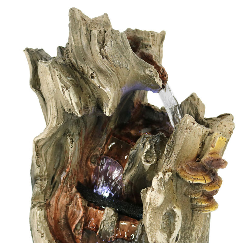 Sunnydaze Cascading Caves Polyresin Indoor Water Fountain with LED - 14 in