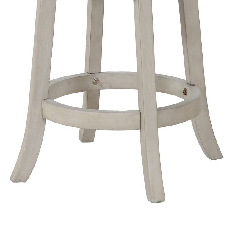 Curved X Shaped Back Swivel Counter Stool with Fabric Padded Seating