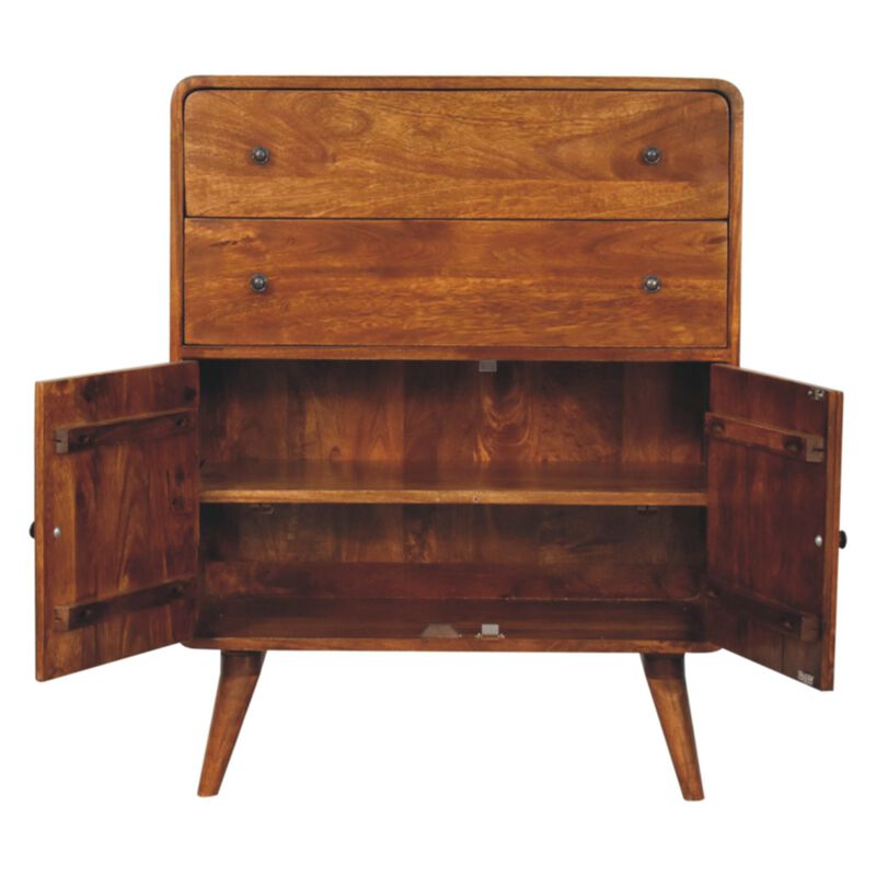 Artisan Furniture Solid Wood Curved Nordic Charm Cabinet