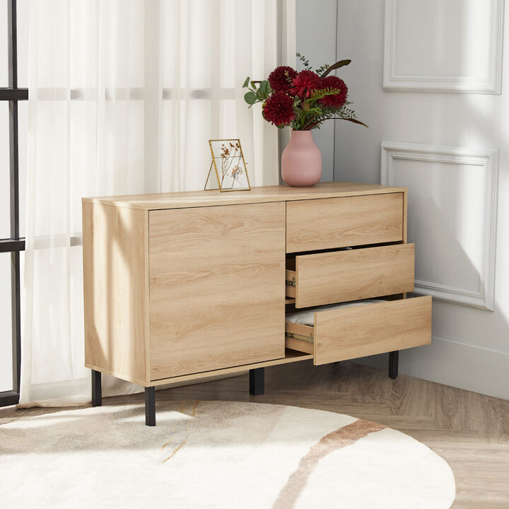 Teamson home - Cairo 47.5" Wide 3 Drawer Sideboard, Oak