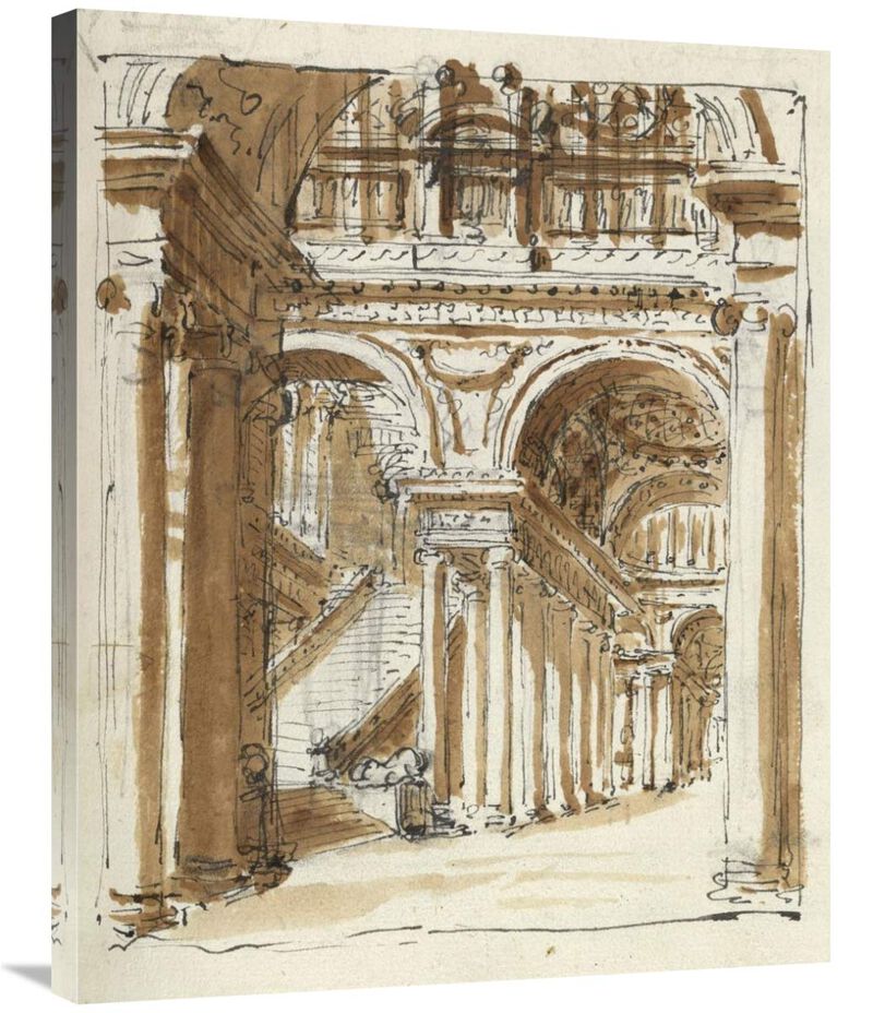 Grand entrance hall, Italy, 1786-Canvas Art-28x35