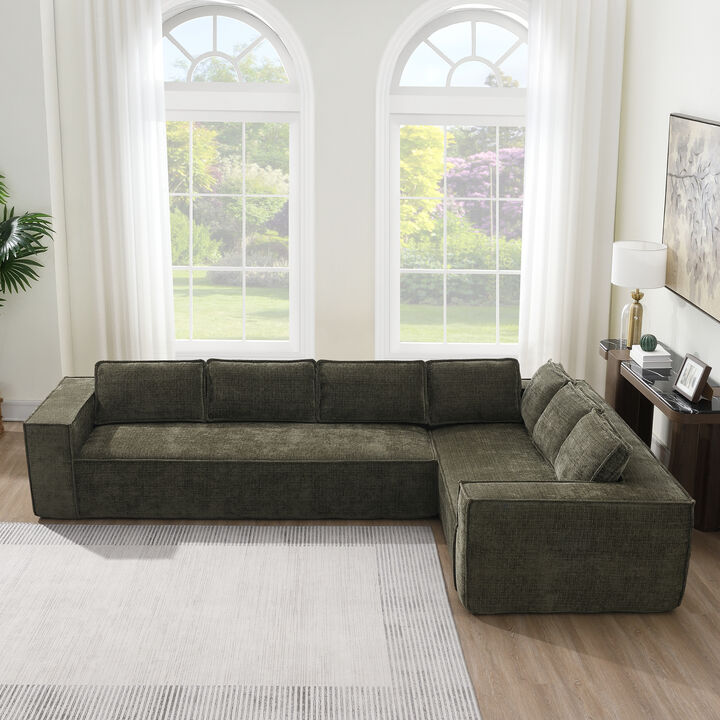 Merax Modern L-Shaped Cloud Sofa Set for Living Room