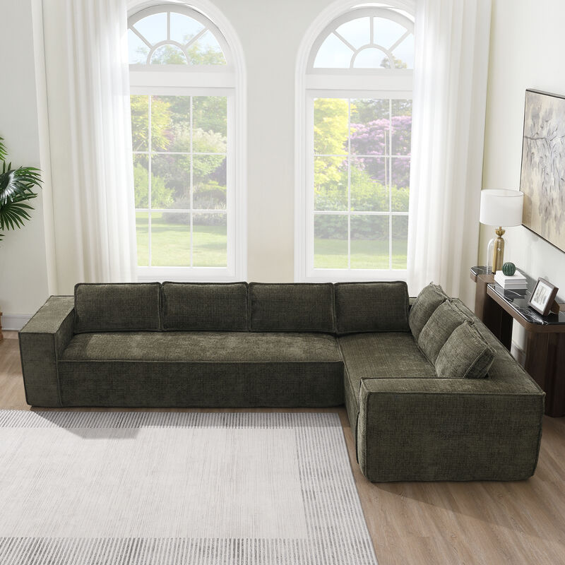 Merax Modern L-Shaped Cloud Sofa Set for Living Room