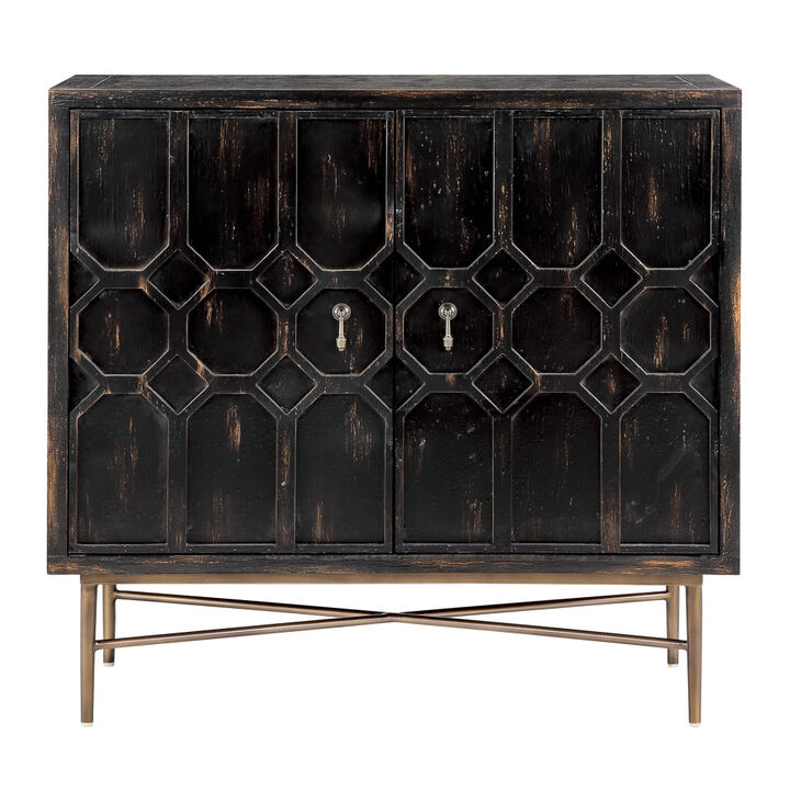 Gracie Mills Alley Hand-Carved 2 Door Accent Cabinet