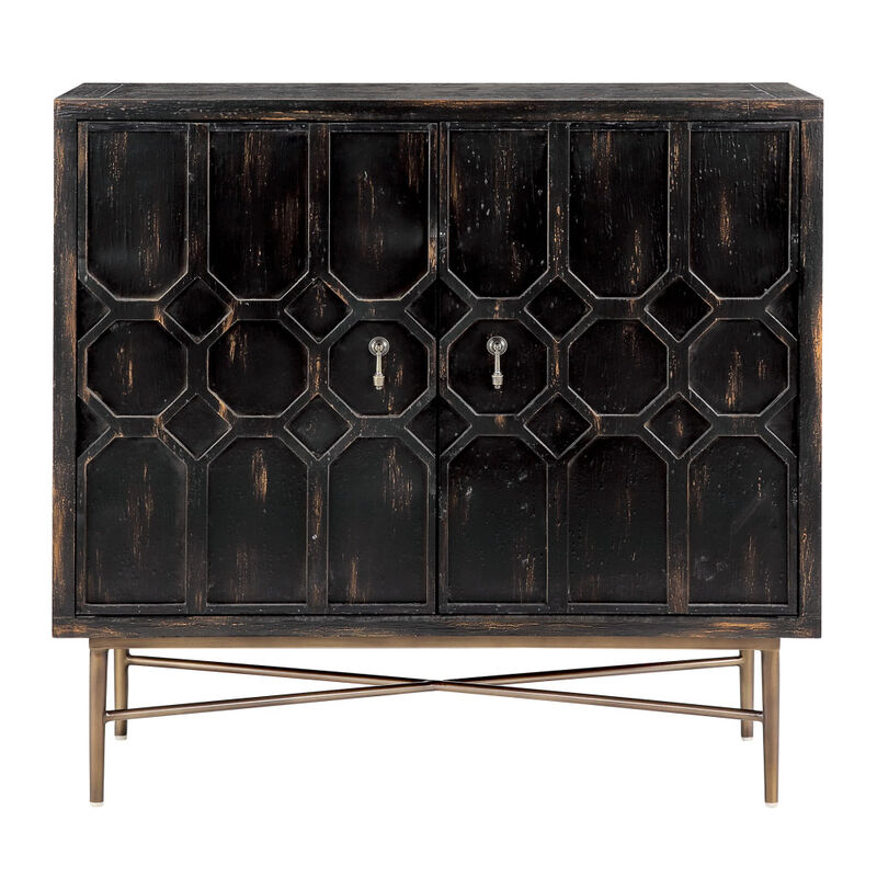 Gracie Mills Alley Hand-Carved 2 Door Accent Cabinet