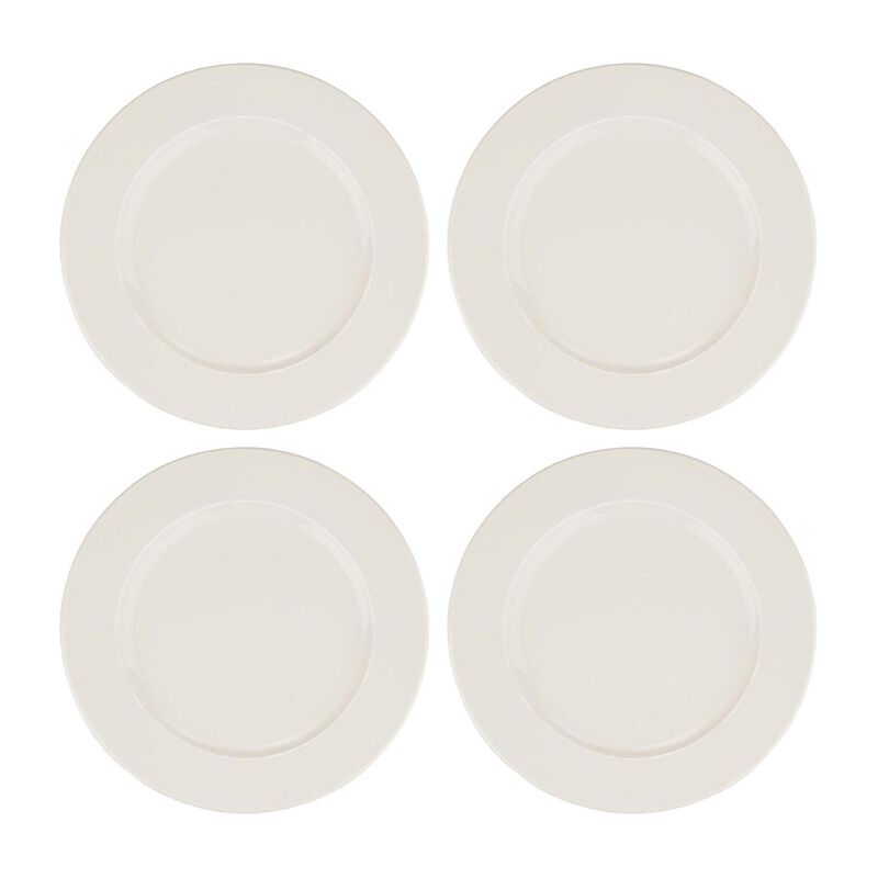 Banquet dia.10.75" Round Warm White Porcelain Plate (Set of 4)