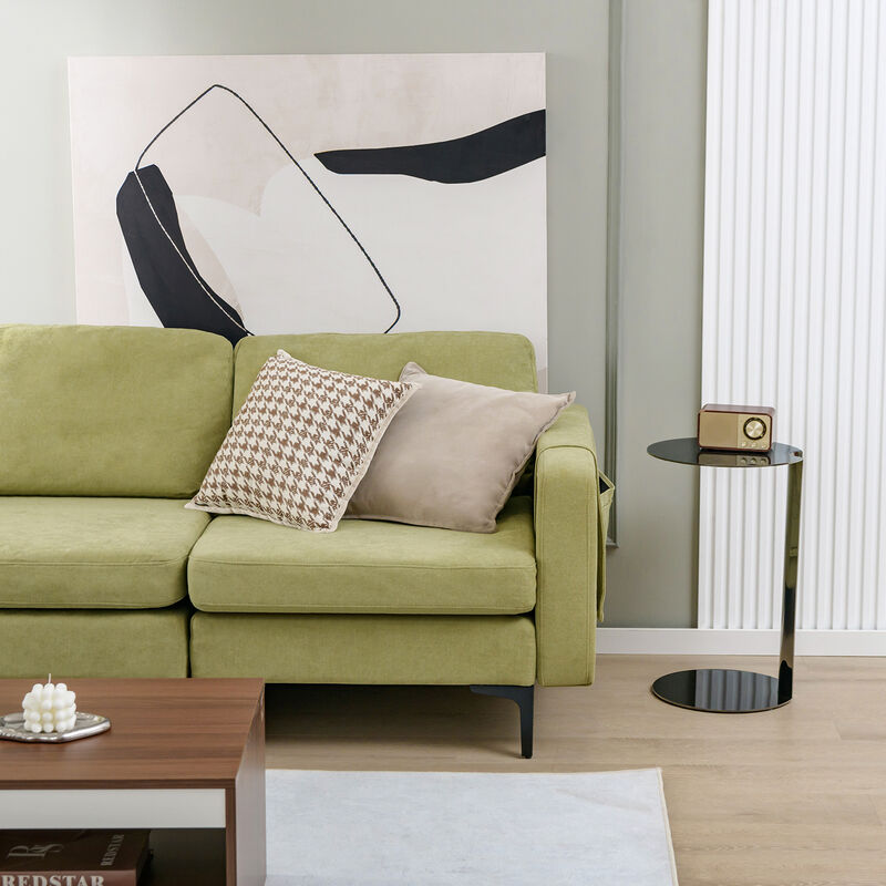 Modular L-Shaped Sectional Sofa with Reversible Chaise and 2 USB Ports for Living Room Comfort