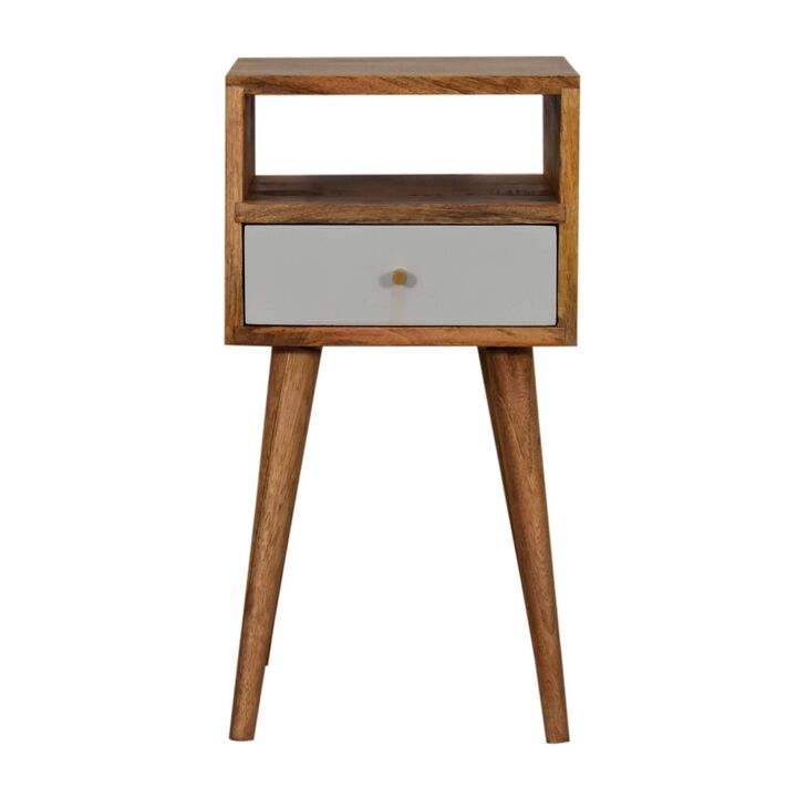 Mini Sky Blue Hand Painted  Solid Wood 1 Drawer Nightstand