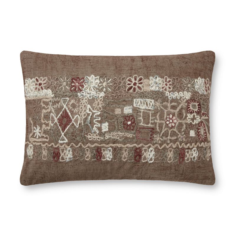 PLL0003 Taupe/Multi 16"x26" Down Pillow