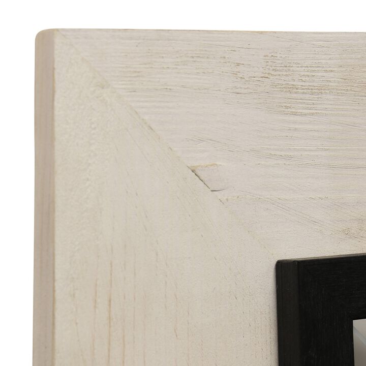 Black & White Wooden Mirror