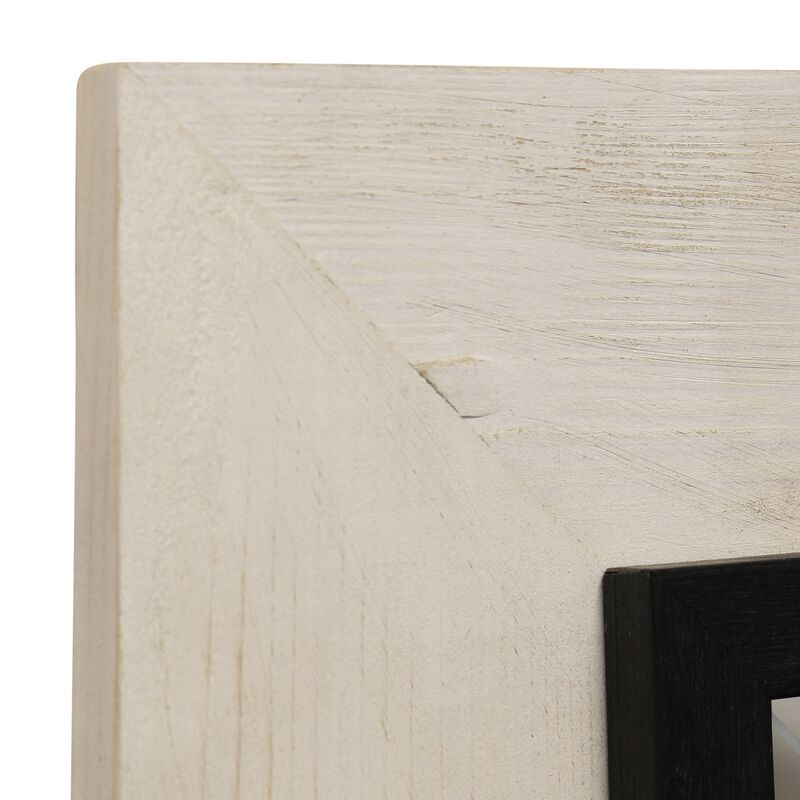 Black & White Wooden Mirror