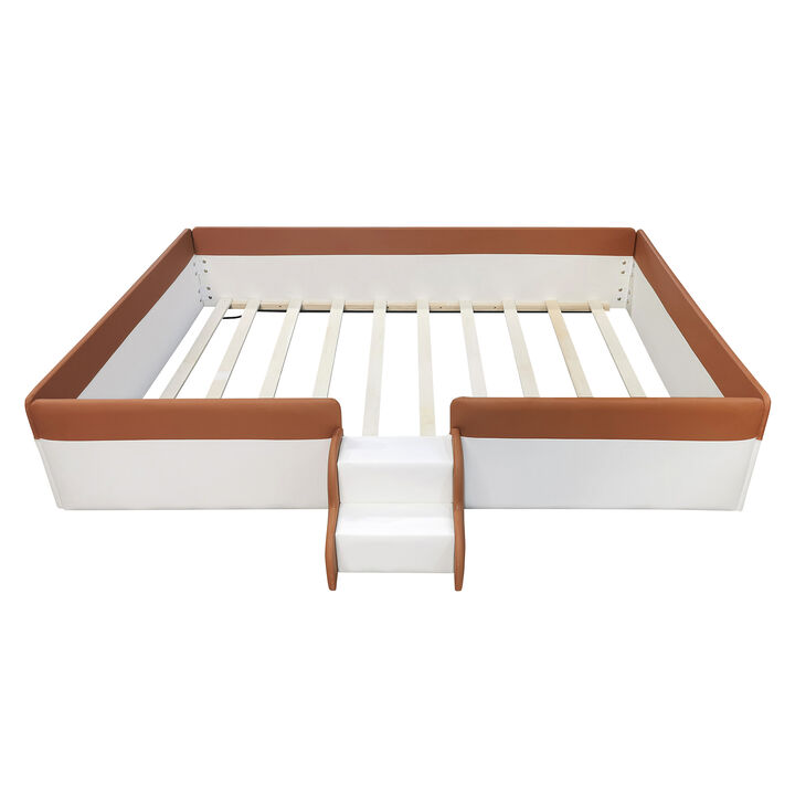 Merax Modern Daybed Frame with Fence and Stairs