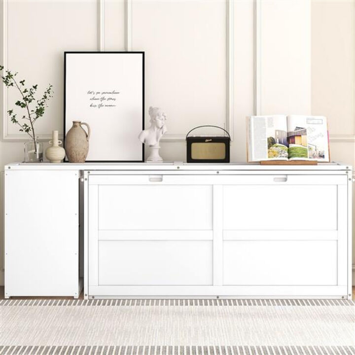 Wall Bed with Swiveling Desk Multi-Functional Murphy Bed for Small Spaces