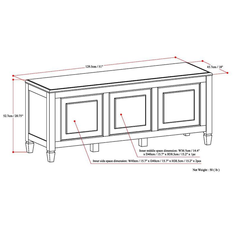 Simpli Home Connaught Solid Wood Storage Bench Trunk In Natural Aged Brown